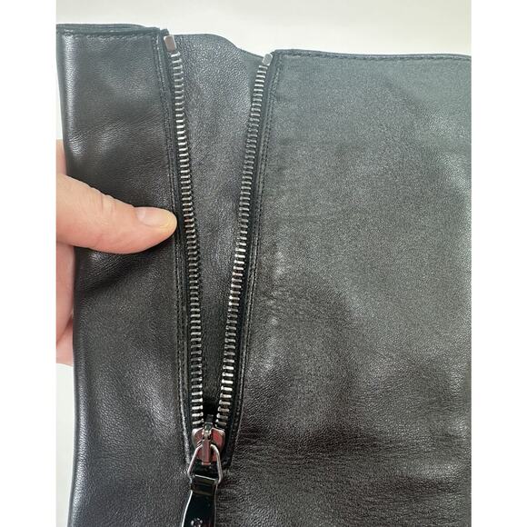 ⭐️ Chanel Black Leather Cap Toe Over The Knee Boots Sz 37 / 7 - Picture 13 of 16